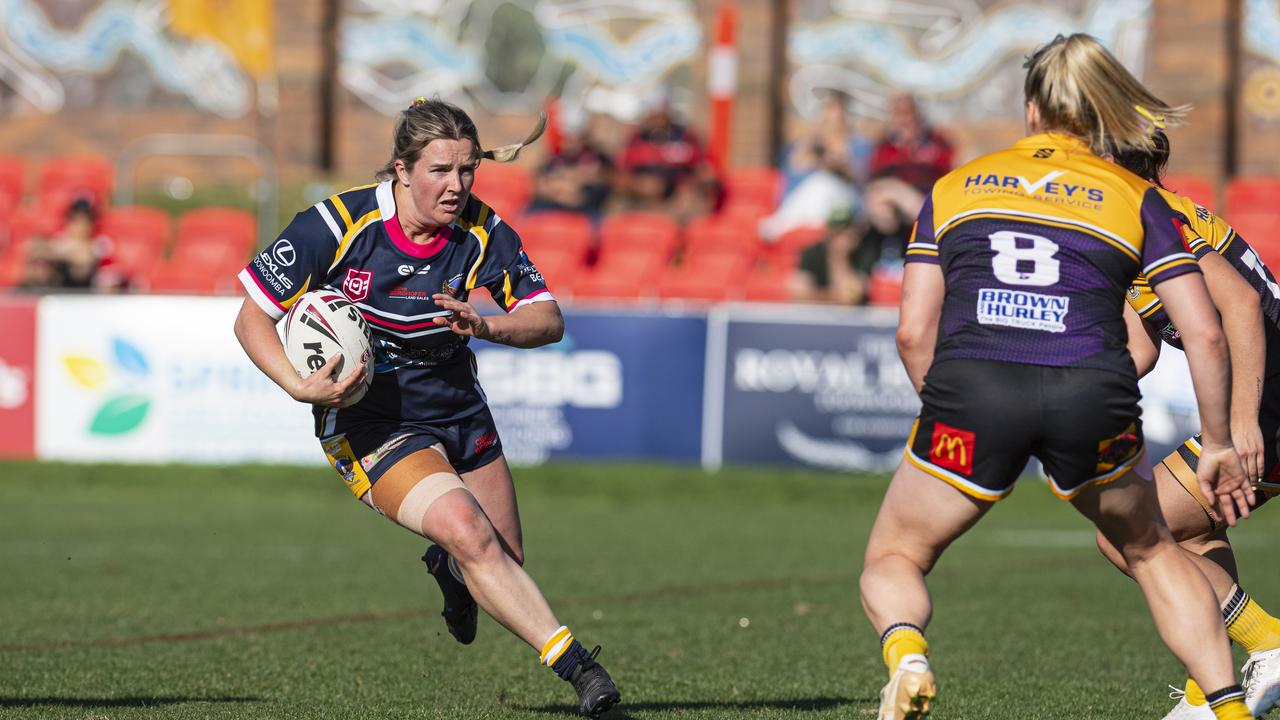 Courtney Jackson of Highfields against Gatton in TRL Women grand final rugby league at Toowoomba Sports Ground, Saturday, September 14, 2024. Picture: Kevin Farmer