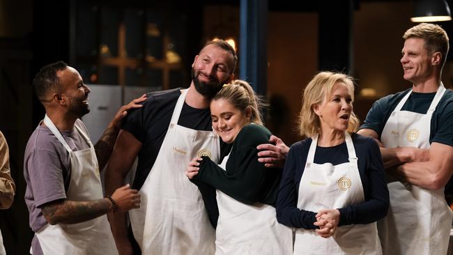 Ramsay with her fellow Celebrity MasterChef Australia contestants. Picture: Ten