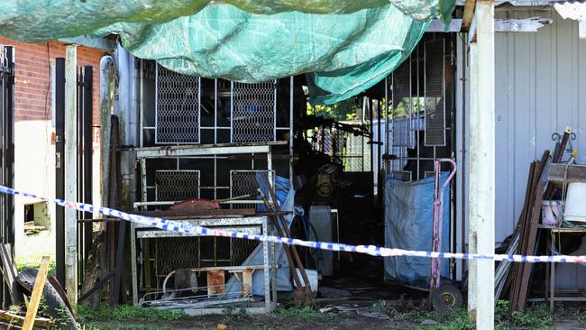 Residents made it out of the Murray Street, Manoora, house fire Monday morning, unharmed. Picture: Brendan Radke