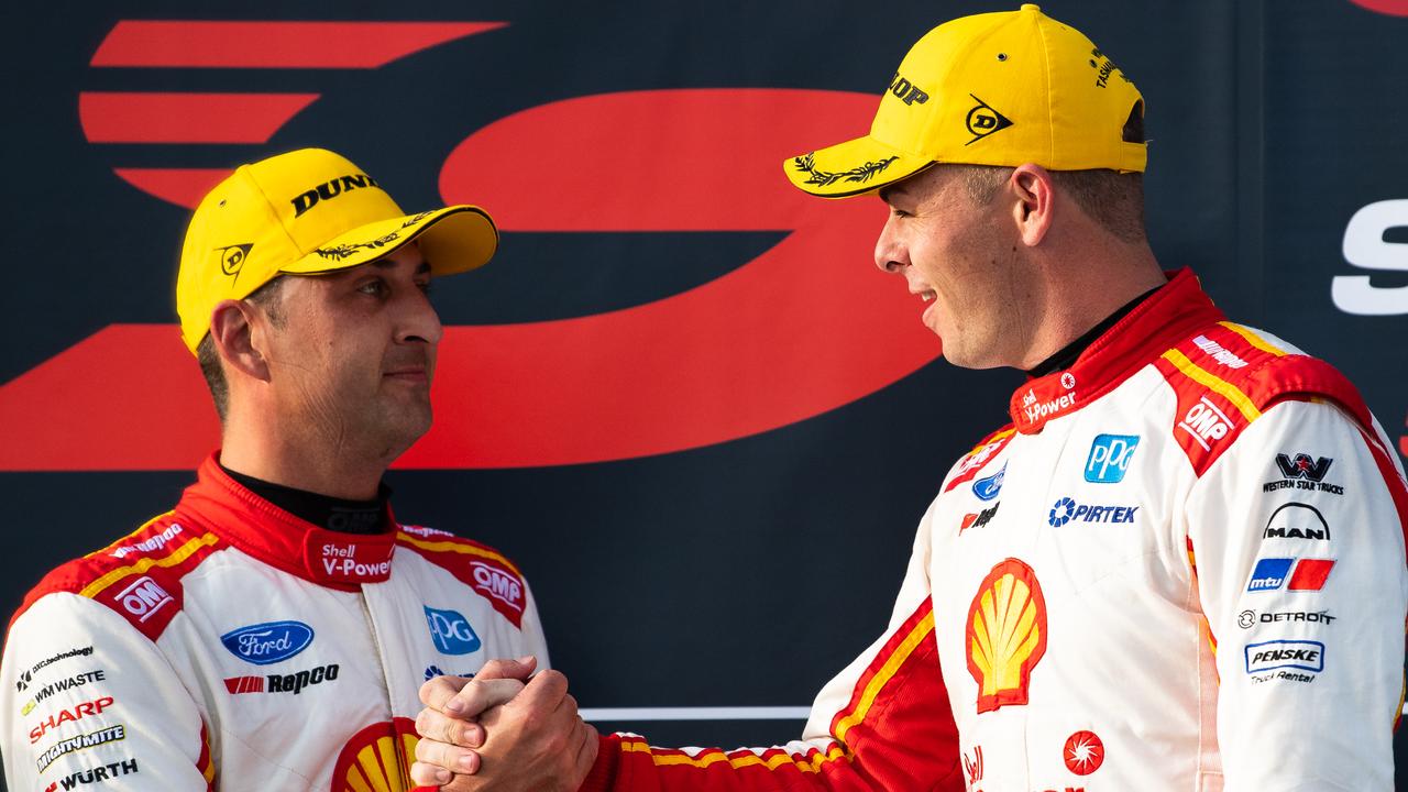 Fabian Coulthard and Scott McLaughlin are mates, as well as teammates. Picture: Daniel Kalisz