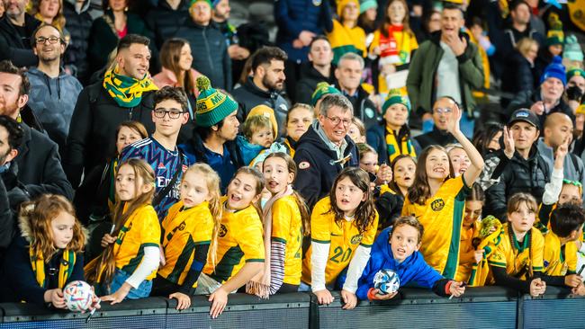 Fans watching Australia’s win over France in Melbourne. Photo: Chris Putnam/Future Publishing via Getty Images.