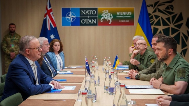 Anthony Albanese met with the Ukraine leader at the NATO summit in Lithuania. Twitter