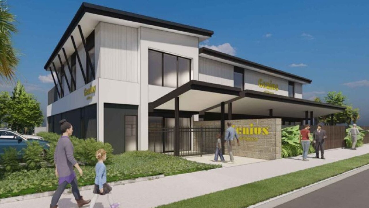 Development plans have been submitted for a two-storey Genius Childcare Centre at the site of the former Napier Shopping Centre on Napier St in South Mackay. It will cater for up to 126 children and employ 19 staff. Picture: Contributed