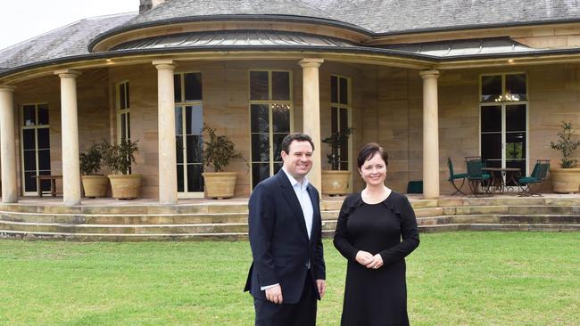 Penrith state Liberal MP Stuart Ayres and Mulgoa state Liberal MP Tanya Davies at Fernhill Estate in 2018.