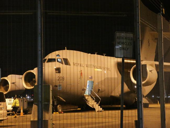 The RAAF have transported victims of the New Zealand Volcano eruption on White Island to Australia for medical attention. Picture: Bill Hearne