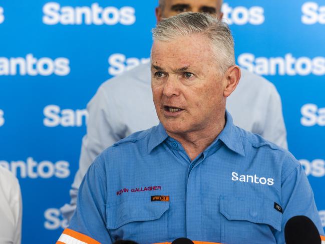 Santos CEO Kevin Gallagher at the Moomba carbon capture and storage plant in South Australia today. Picture - Supplied