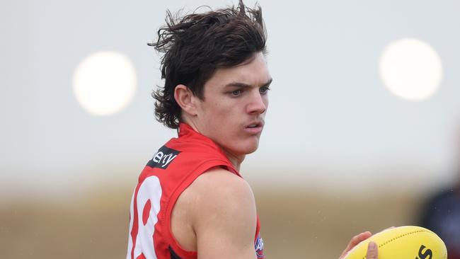 Essendon defender Archie Roberts will make his debut against Fremantle on Sunday at the MCG. Picture: Daniel Pockett / Getty Images