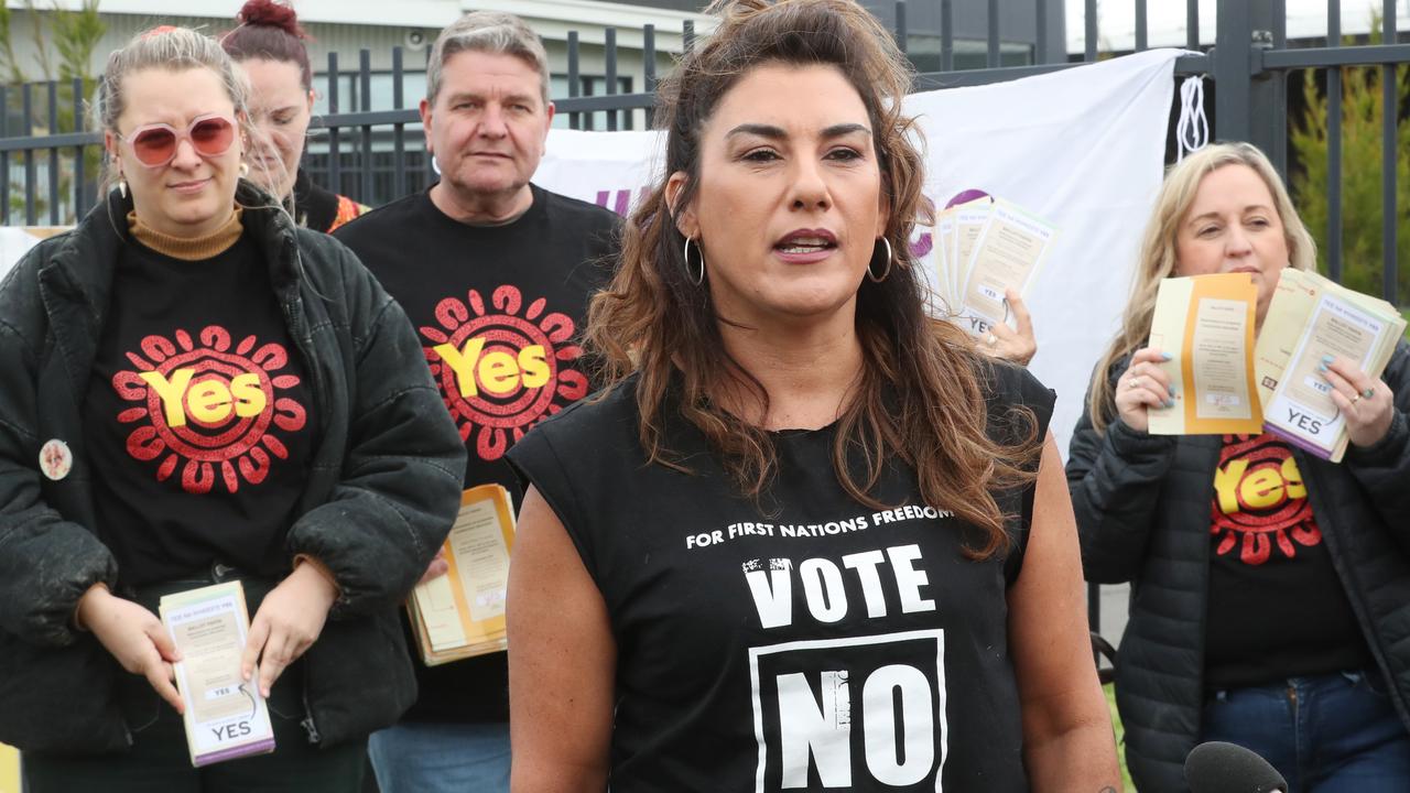 Senator Lidia Thorpe votes in the Voice referendum in Reservoir, Victoria. Picture: NCA NewsWire / David Crosling