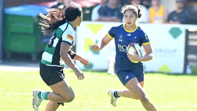 Bond player Tshinta Kendall Club rugby women's semi-final Sunnybank v Bond. Saturday August 12, 2023. Picture, John Gass