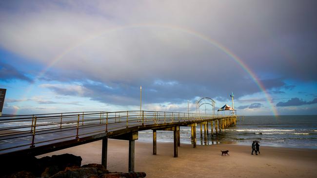 Rainbow at Brighton Beach Wednesday June 9, 2021. Photo: Mike Burton