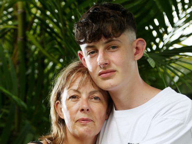 Paula and Kyle Waters, 17, who lost their husband and father in a hit and run collision in July. Now Paula and Kyle are facing deportation. PICTURE: STEWART MCLEAN