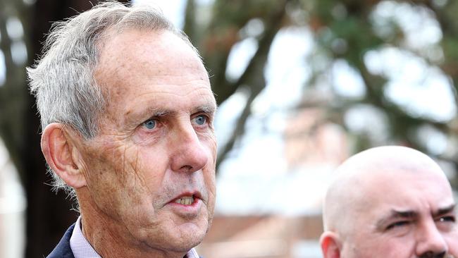 Former Greens leader and environmentalist Bob Brown and Save the Tarkine spokesperson Scott Jordan at Launceston. PICTURE CHRIS KIDD