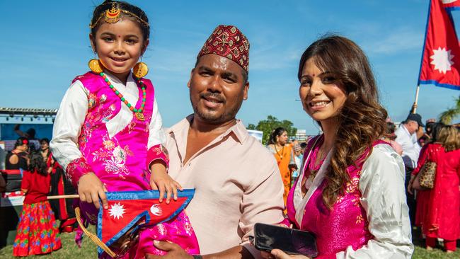 Yogi Family at the 2024 Darwin Nepalese Festival. Picture: Pema Tamang Pakhrin