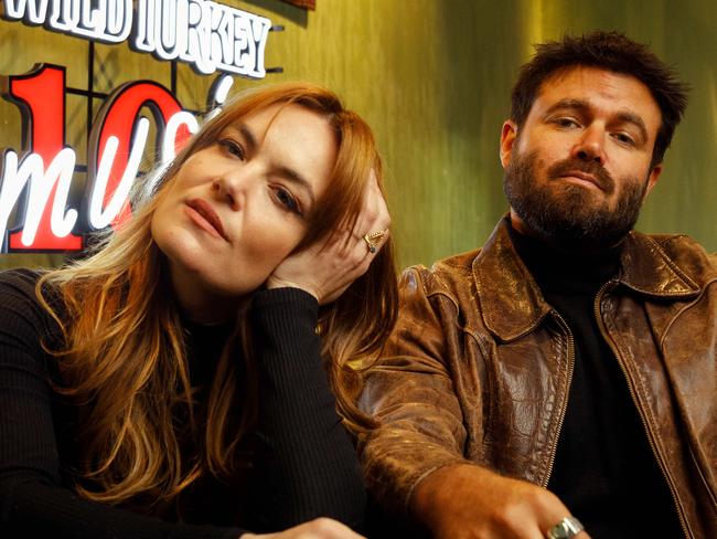 DAILY TELEGRAPH. Musicians Angus & Julia Stone at the Abercrombie Hotel in Sydney, where they are today hosting a music mentorship program sponsored by Wild Turkey. Tuesday 16/07/2024. Picture by Max Mason-Hubers