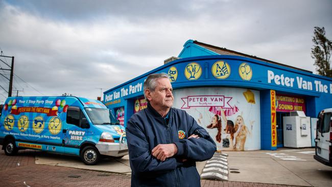 Mark Van in front of his business Peter Van the Party Man on Goodwood road. has received his official letter of acquisition notice from the transport department. Picture: Matt Turner