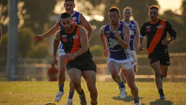 James Mifsud hunts the footy for Keilor Park on Good Friday. Picture: Jamie Morey