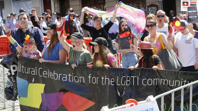 The Pride Parade from North Hobart to Parliament Lawns. in Hobart,