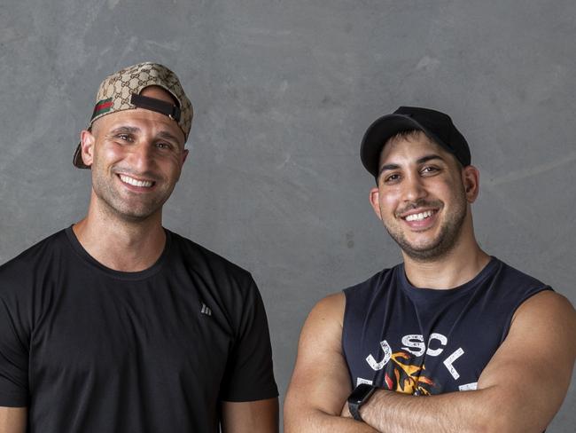 Nathaniel Anthony and Chris Anastasi, co-founders and owners of Muscle Nation, sellers of active wear and supplements