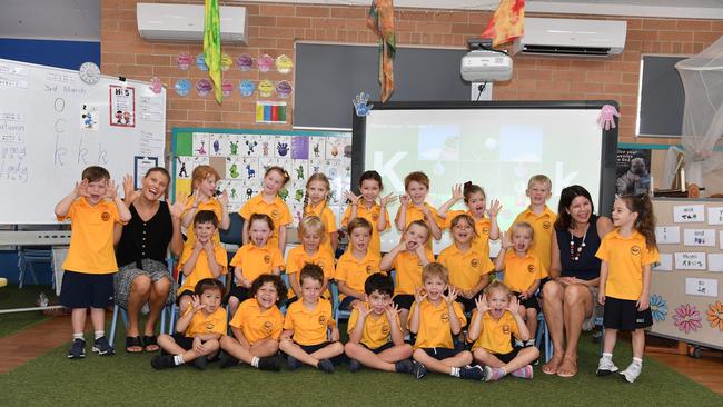 MY FIRST YEAR: Funny faces. Good Shepherd Lutheran College Preps. Picture: Patrick Woods.