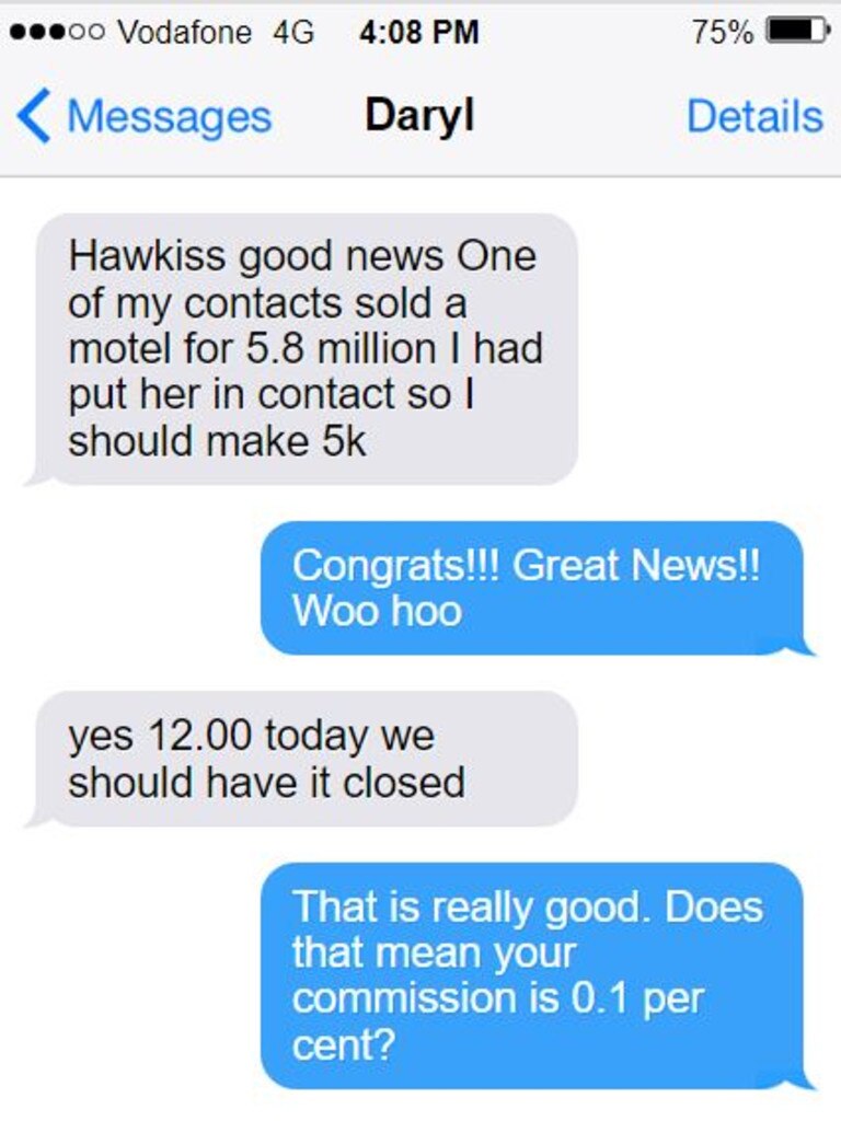 Texts between Ms Berejiklian and Mr Maguire. Picture: Supplied