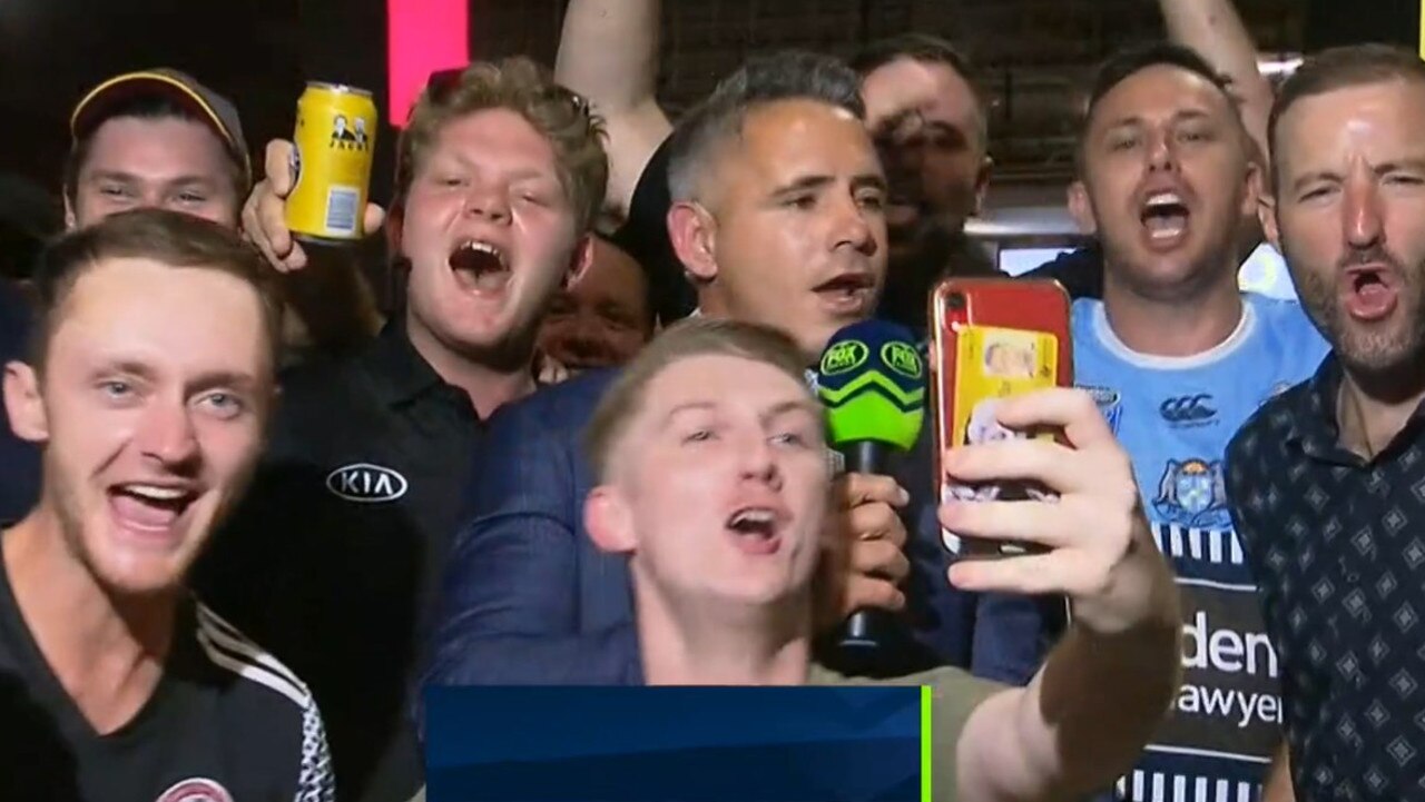 Corey Parker was mobbed by fans during a live cross.