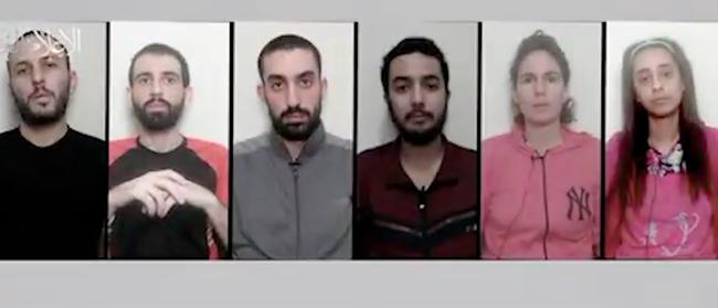 Six hostages found dead in a Gaza tunnel appear in video released by Hamas believed to have been taken a few days before they were shot dead.