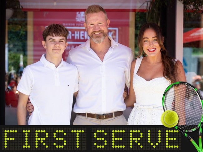 Buckley and Brodie Ryan at the tennis. Picture: Fiona Hamilton