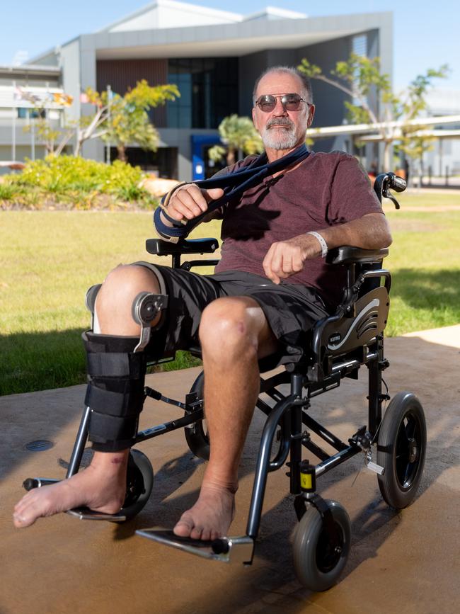 Former Darwin alderman and politician John Bailey is recovering from a serious incident and is lucky to still be alive. He is at Palmerston Hospital recovering and undergoing rehabilitation. Picture: Che Chorley