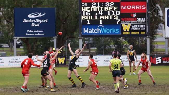 Werribee’s huge win over the struggling Bullants was well sealed by the third quarter. Picture: Ian Currie