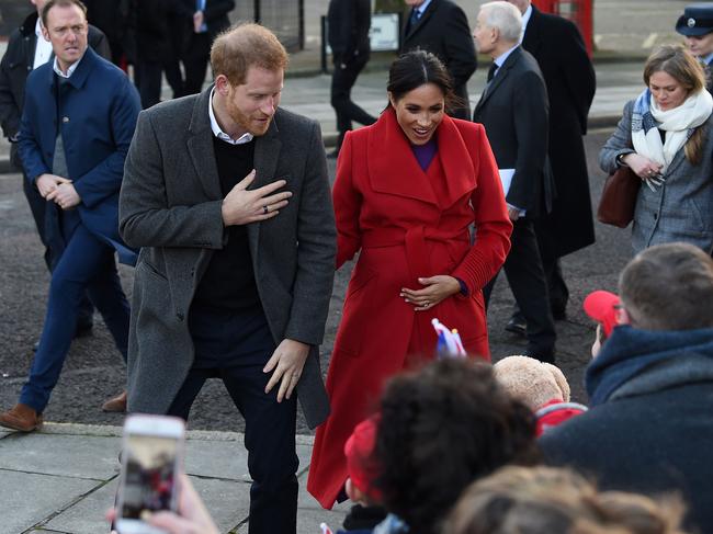 The royals greet fans on their walkabout in  Birkenhead. Picture: AFP