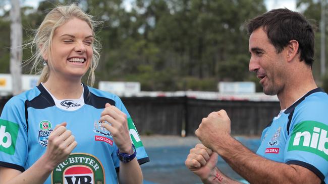 Erin Molan and Andrew Johns. Picture: Tim Marsden