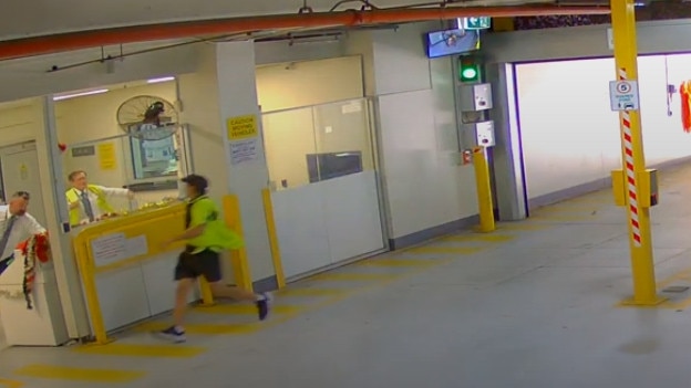 A courier van was "carjacked" on Kippax street in Surry Hills today out side the News Corp Office. A man in a yellow hivis  vest came running into the the loading dock looking for help. Picture: Supplied