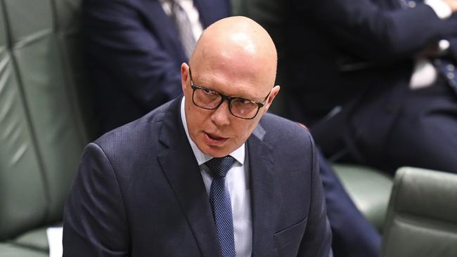 Opposition Leader Peter Dutton slammed Andrew Giles, labelling him “incompetent”. Picture: NCA NewsWire / Martin Ollman