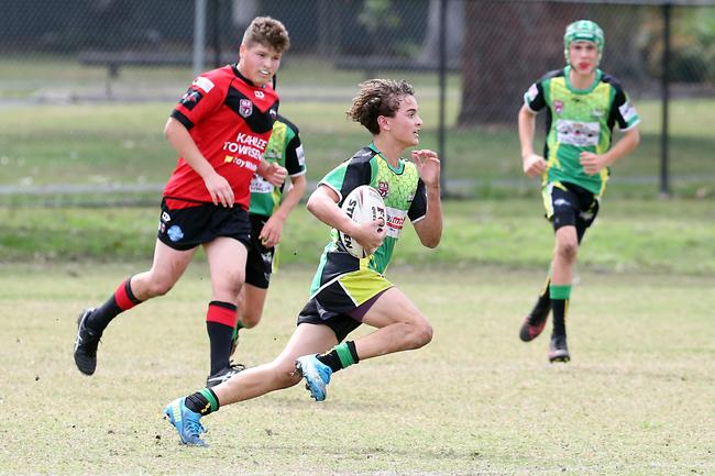 A Rugby League Gold Coast junior gala day at Burleigh Bears Junior Rugby League Club. Under 14s. Mudgeeraba vs Helensvale. 5 September 2021 Miami Picture by Richard Gosling
