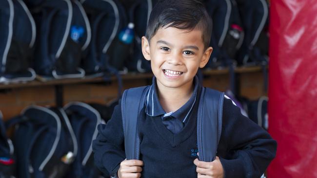 St John Vianney's Primary School prep student Harvey, 5. Picture: Renae Droop