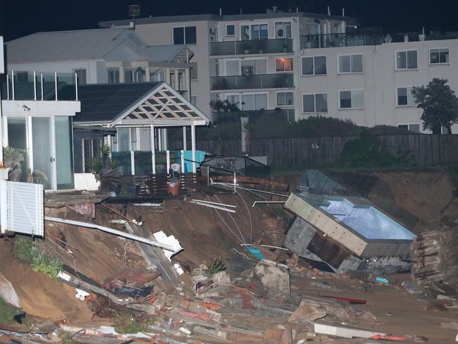 Collaroy was battered by huge seas which washed away the back of homes including a swimming pool. Picture: Bill Hearne