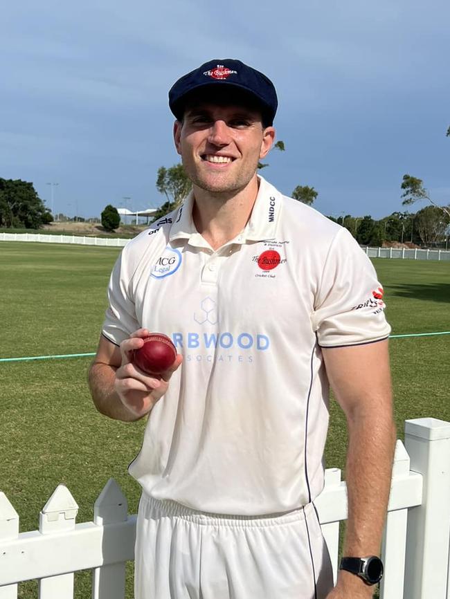 Mudgeeraba's spearhead Nathan Lyons finishes off with match figures of 11-66 (7-33 first innings and 4-33 second innings)