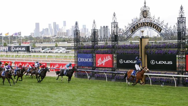 Home Affairs crossing the line on Saturday. Picture: Getty Images