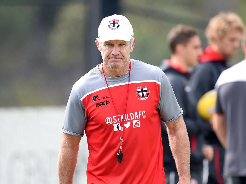 Danny Frawley at St Kilda training in 2015.