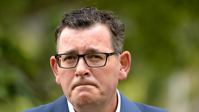 Victorian Premier Daniel Andrews speaks at a media conference at the Parliament House gardens. Picture: Picture: NCA NewsWire/Andrew Henshaw