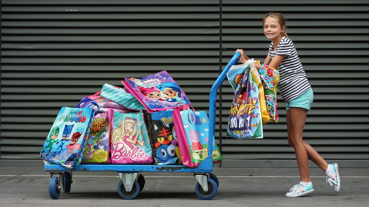 Showbags are a highlight of the Sydney Royal Easter Show. Picture: Richard Dobson