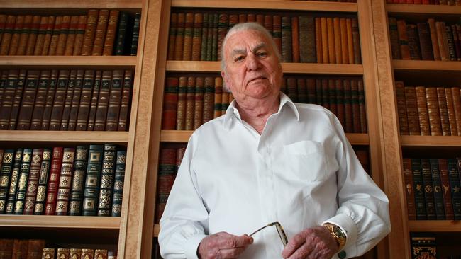 Radio personality John Laws at his Finger Wharf apartment in Woolloomooloo, Sydney.