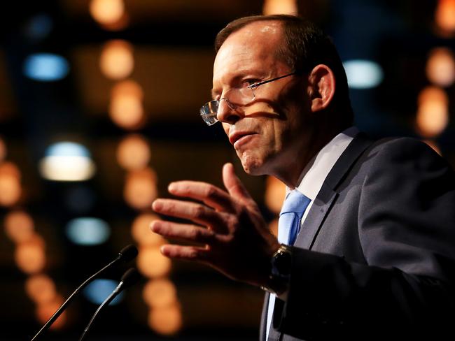 Prime Minister Tony Abbott addresses the Australian Industry Group lunch today in Sydney. Picture: Adam Taylor