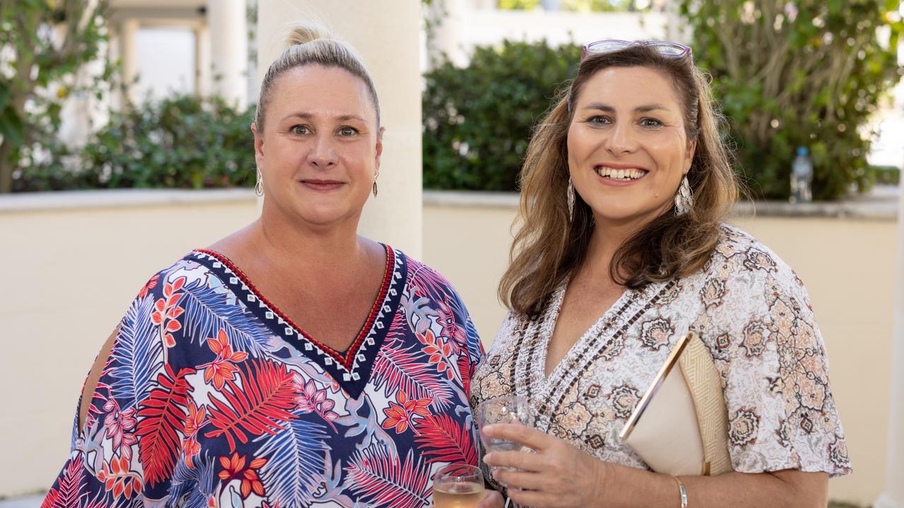 Kylie Clarey and Toni Lee at the Trinity Lutheran College Mother's Day high tea fundraiser at the Palazzo Versace on Saturday, May 13. For The Pulse. Picture: Celeste Humphrey