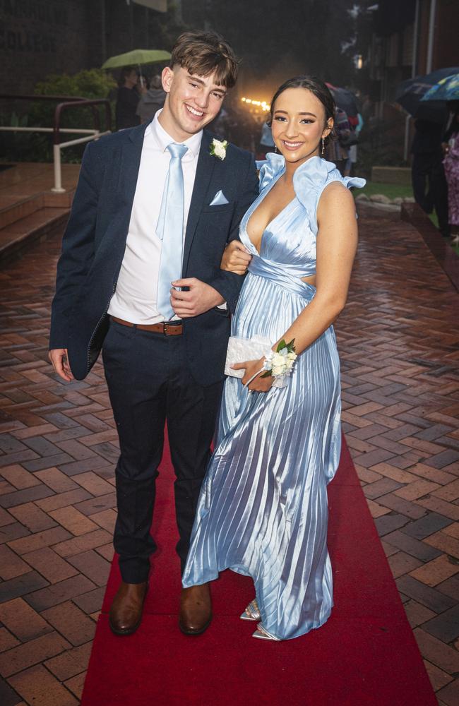 Joe Lawless partners Lyssie Rix at Fairholme College formal, Wednesday, March 27, 2024. Picture: Kevin Farmer