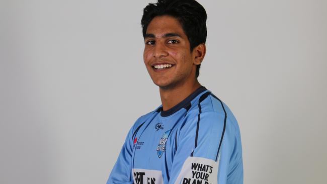 At 16 years of age, Sangha became the youngest person to be signed to a rookie contract with the NSW Blues. Picture: Simon Anderson/Cricket NSW