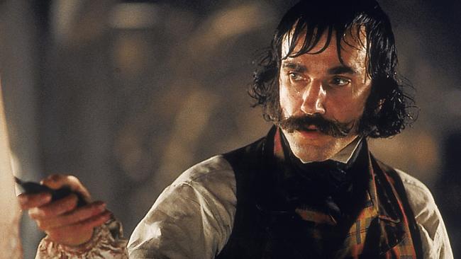 Daniel Day Lewis delivers a virtuoso performance in Gangs of New York.