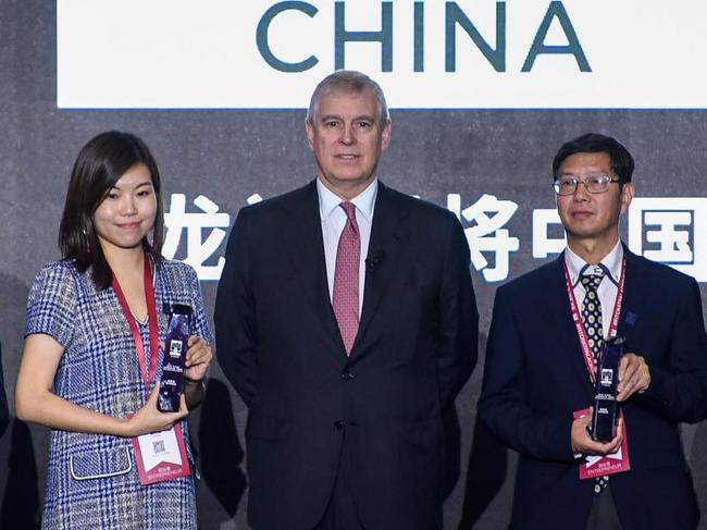 The Duke of York at a Pitch@Palace event in Shenzhen in 2019. None of the individuals in this photograph are the unnamed spy. Picture: Xinhua/Alamy/The Times