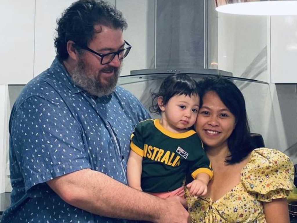 George Christensen with his daughter Margaret and wife April. Picture: Supplied