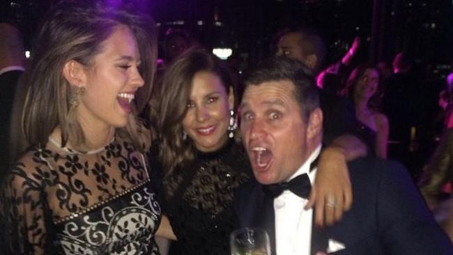 Jesinta Campbell is finding AFL legend Shane Crawford very funny. Watch out Buddy.